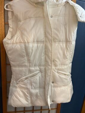 Adidas White Hooded Puffer Vest / Doudoune sans manches blanche - Size S